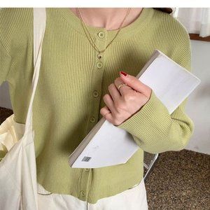 YesStyle Light Green Cardigan XS
